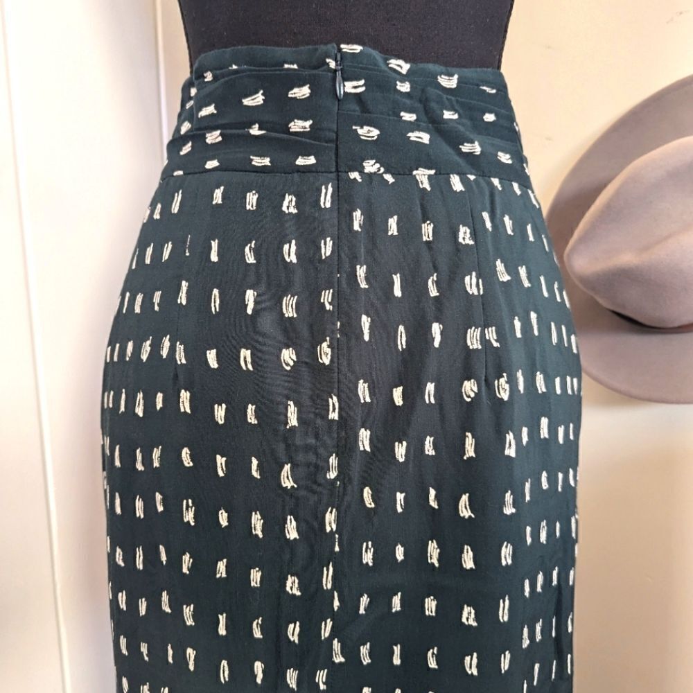 MM Lafleur 4 Tulip Green White Polka Dot Skirt Retro Whimsigoth Dark Feminine - Picture 6 of 8